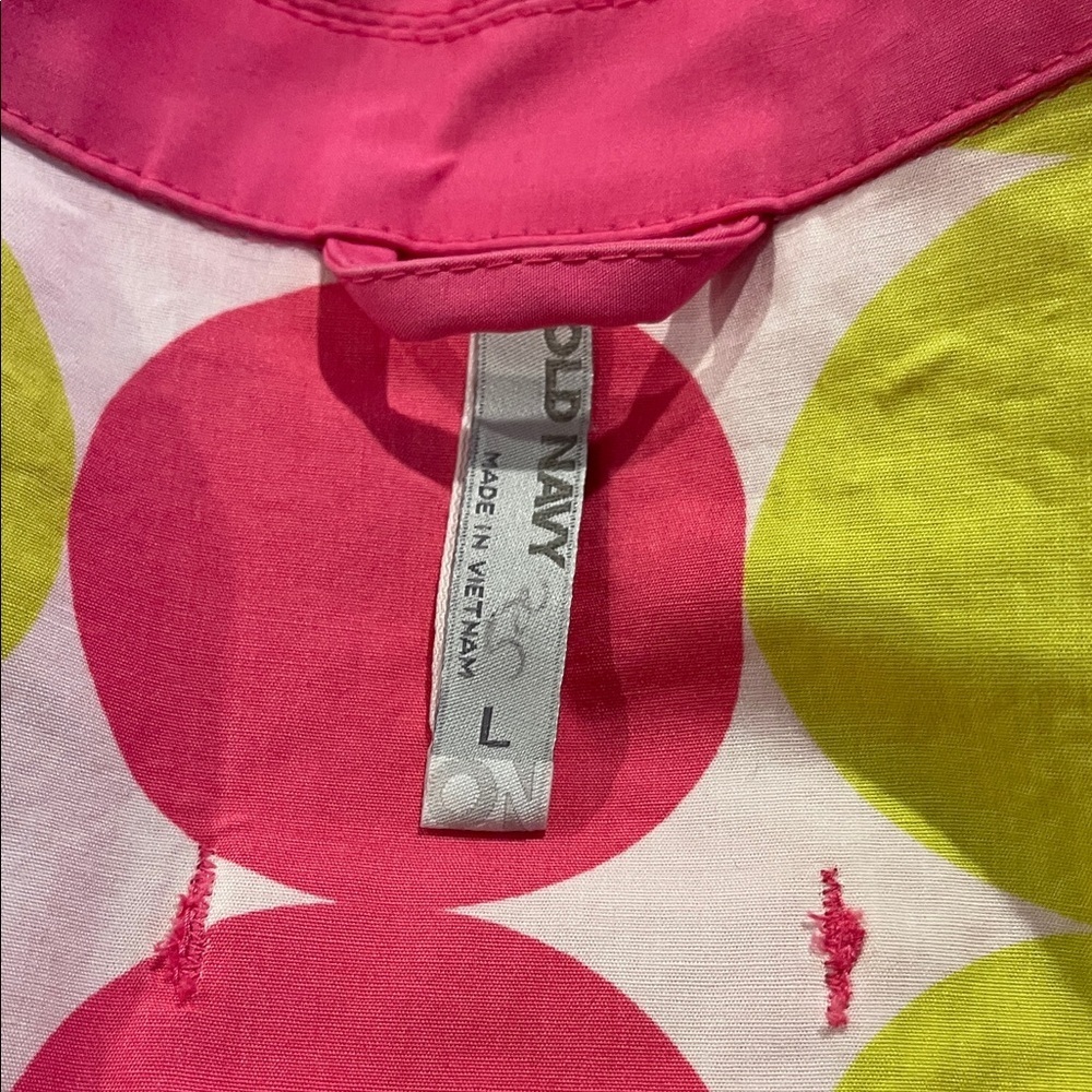 Old Navy Women’s Large Pink Cotton Jacket with Polka Dot Lining - Picture 7 of 10